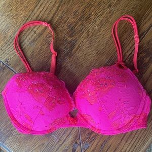 Victoria’s Secret Sexy little things lace bedazzled bombshell push up bra 34B